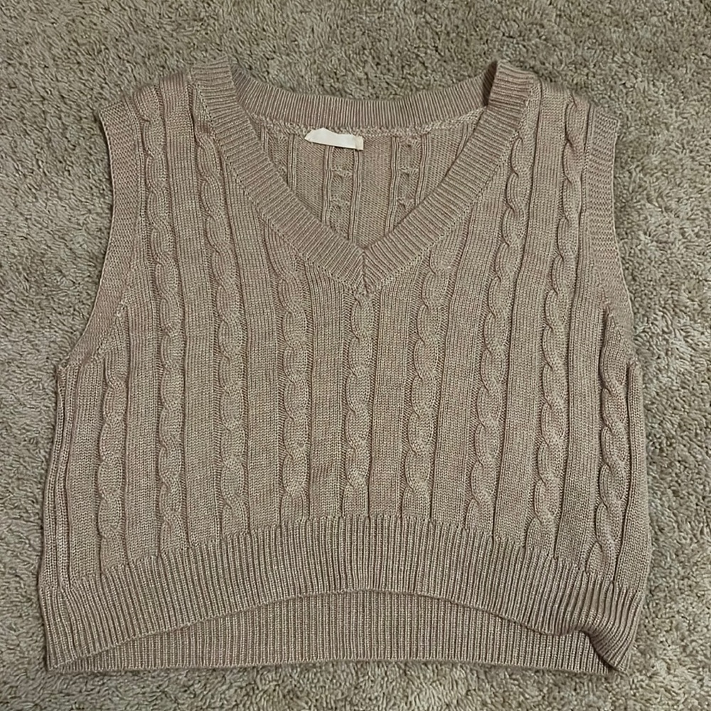 brown sweater vest